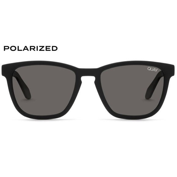 QUAY Hardwire Polarized Sunglasses Matte Black Frame Smoke Grey Lens Unisex NWT - Picture 11 of 11